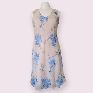 Vtg SFUZI Floral Midi Dress Sz 6  Lace Up Lined Coquette V Neck Y2k 90s NWT